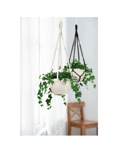 Macetero colgante de macramé Shineloha 109 cm para maceta 30 cm