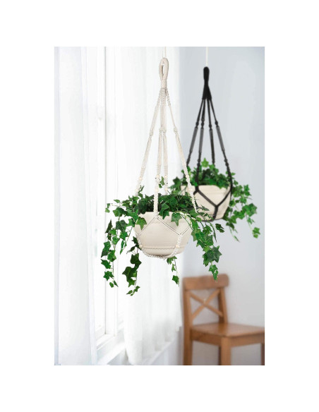 Macetero colgante de macramé Shineloha 109 cm para maceta 30 cm