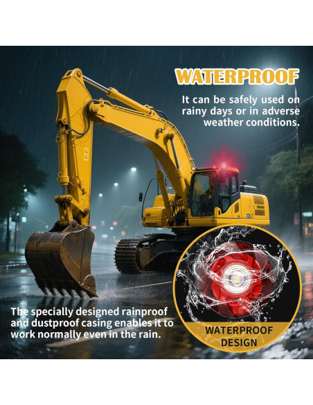 Baliza de Alerta LED Tumecos HS81 con Base Magnética - Rojo