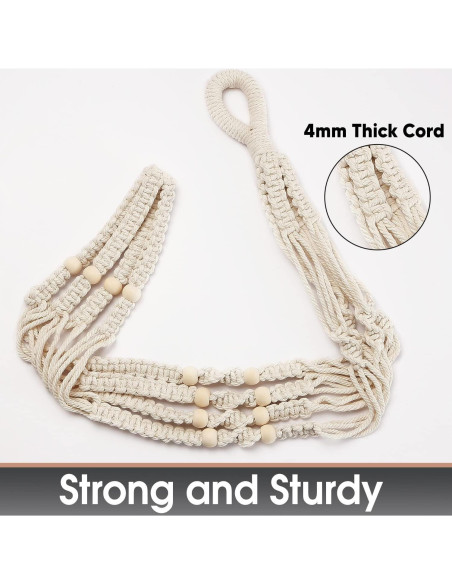 Macetero colgante de macramé Shineloha 109 cm para maceta 30 cm