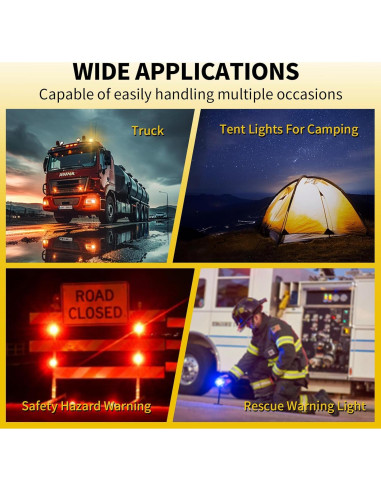 Baliza de Alerta LED Tumecos HS81 con Base Magnética - Rojo