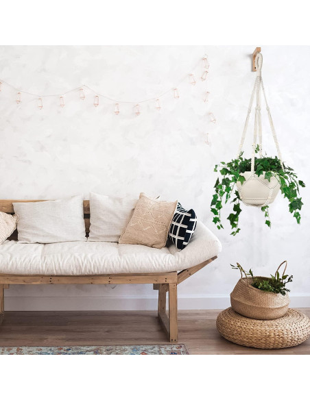 Macetero colgante de macramé Shineloha 109 cm para maceta 30 cm