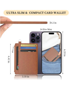 Billetera Slim Hancynir Marrón Vintage RFID para Mujeres 2