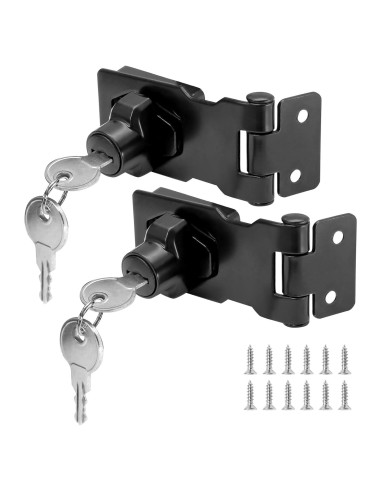 Cerraduras de Hasp Kyuionty 2 Pcs 65x32mm con Llave Negra