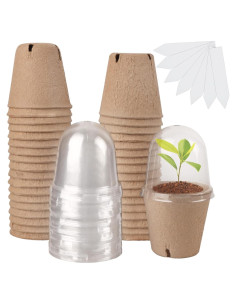 Set de 36 Macetas Biodegradables winemana con Domo de Humedad