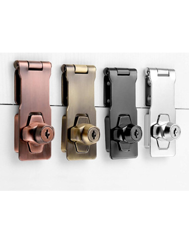 Cerraduras de Hasp Kyuionty 2 Pcs 65x32mm con Llave Negra