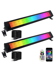 Barras de Luz LED RGB Bosite 50W 2 Piezas IP66 Control APP
