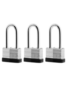 Juego de 3 Candados de Acero Laminado SafiSwords 45mm con Llaves Iguales