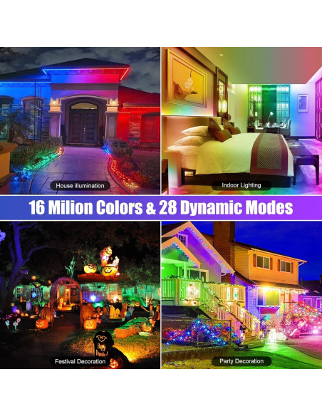 Barras de Luz LED RGB Bosite 50W 2 Piezas IP66 Control APP