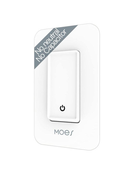 Interruptor de Luz Inteligente WiFi MOES 2 Gen Sin Neutro 7W