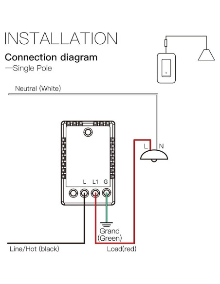 Interruptor de Luz Inteligente WiFi MOES 2 Gen Sin Neutro 7W