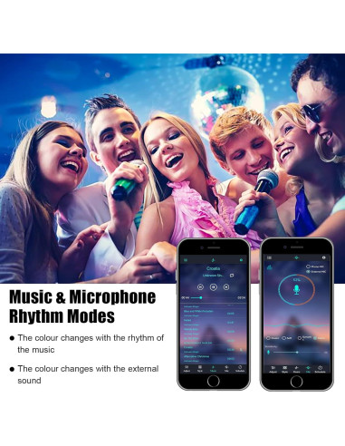 Barras de Luz LED RGB Bosite 50W 2 Piezas IP66 Control APP