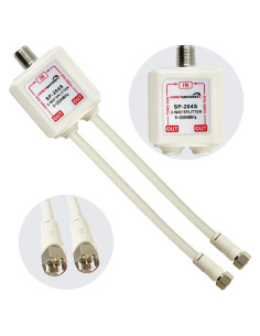 Divisor Coaxial 2 Vías Groword 5-2500MHz con 2 Conectores