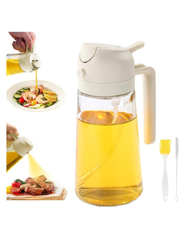 Rociador de Aceite Keethem 470ml Vidrio Transparente 2 en 1