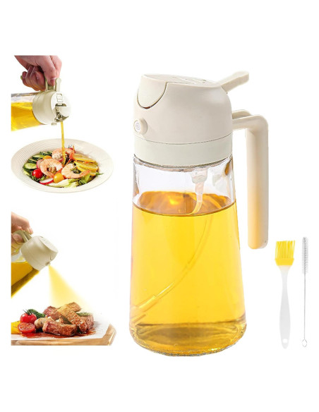 Rociador de Aceite Keethem 470ml Vidrio Transparente 2 en 1