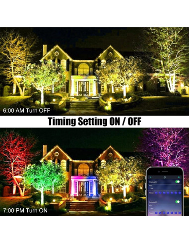 Barras de Luz LED RGB Bosite 50W 2 Piezas IP66 Control APP