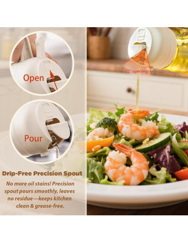 Rociador de Aceite Keethem 470ml Vidrio Transparente 2 en 1