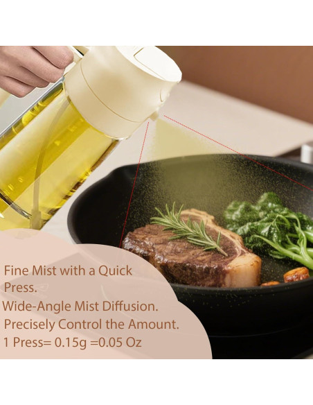 Rociador de Aceite Keethem 470ml Vidrio Transparente 2 en 1