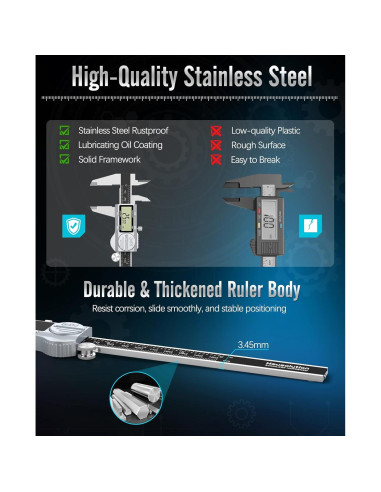 Calibrador Digital Housolution 15 cm ABS IP54 Acero Inoxidable