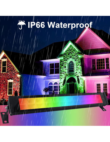 Barras de Luz LED RGB Bosite 50W 2 Piezas IP66 Control APP