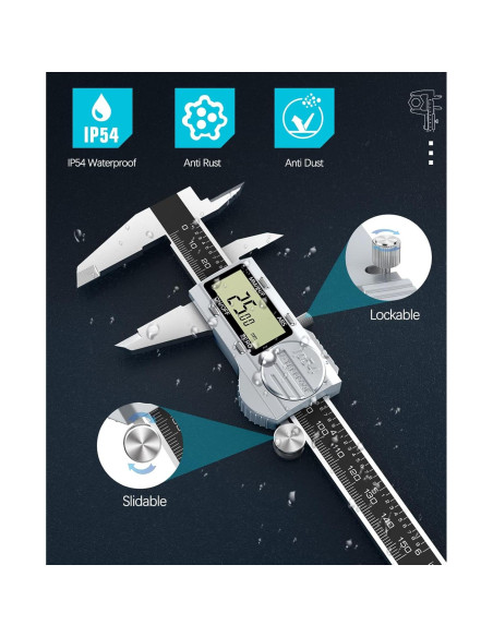 Calibrador Digital Housolution 15 cm ABS IP54 Acero Inoxidable