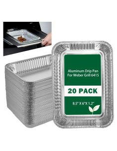 Bandejas de Goteo Desechables Whaleme 20 Pcs para Parrillas Weber