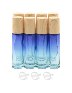 8 Botellas de Rodillo de Vidrio 10 ml Newzoll Azul Gradiente