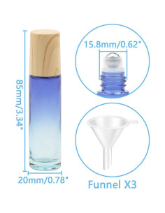8 Botellas de Rodillo de Vidrio 10 ml Newzoll Azul Gradiente 2
