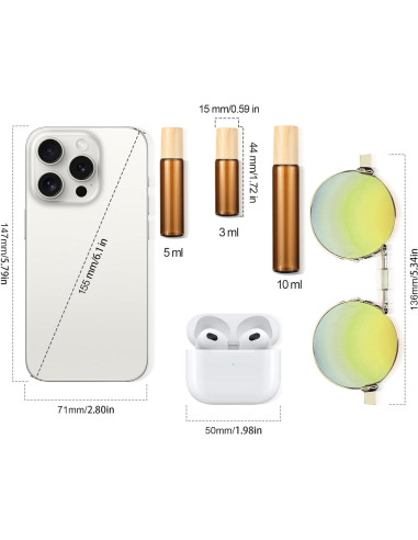 10 Botellas de Vidrio Ámbar 3ml con Roll-on Newzoll