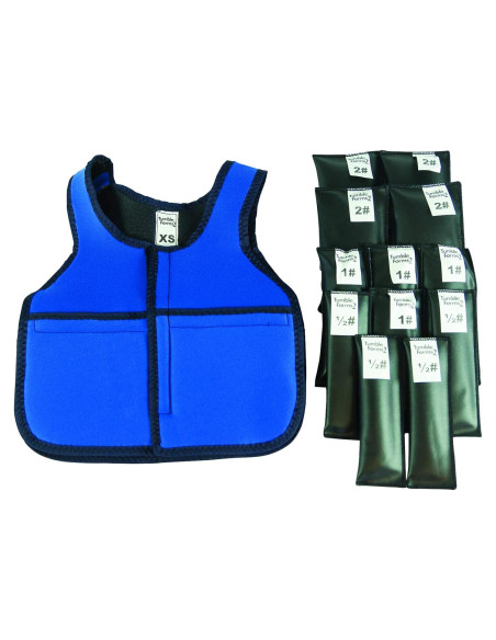 Chaleco con peso Tumble Forms2 XS Azul 4 Bolsillos para TDAH