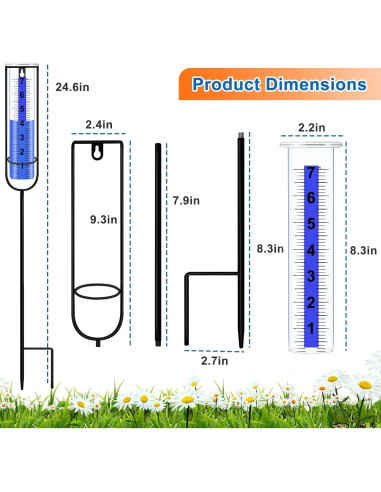 Pluviómetro Adofect a Prueba de Heladas 62.5 cm - Medición de Lluvia