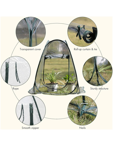 Invernadero Pop-up Gardzen 68.5x68.5x78.7 cm para Plantas