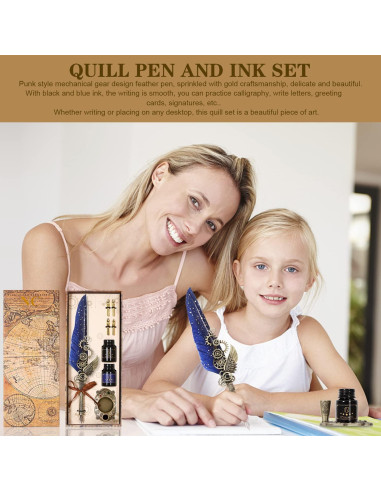 Juego de Plumas de Caligrafía NC Azul con Tinta y Puntas