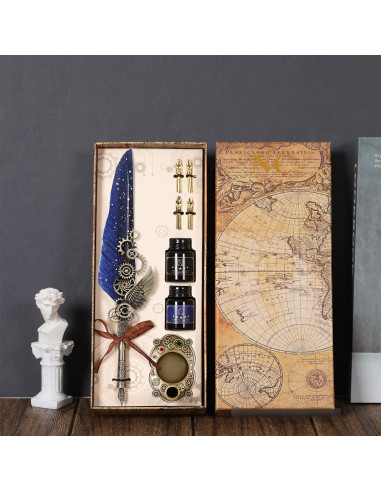 Juego de Plumas de Caligrafía NC Azul con Tinta y Puntas