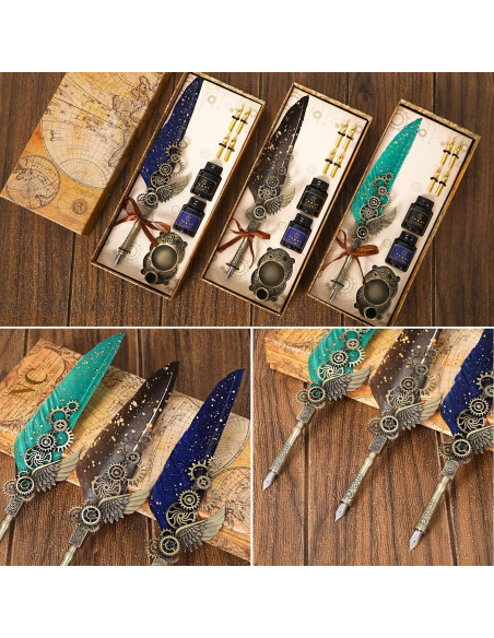 Juego de Plumas de Caligrafía NC Azul con Tinta y Puntas