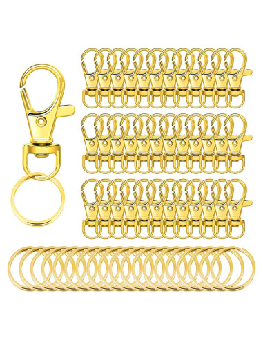 Ganchos de Resorte Dorados SANNIX 60 Piezas para Manualidades