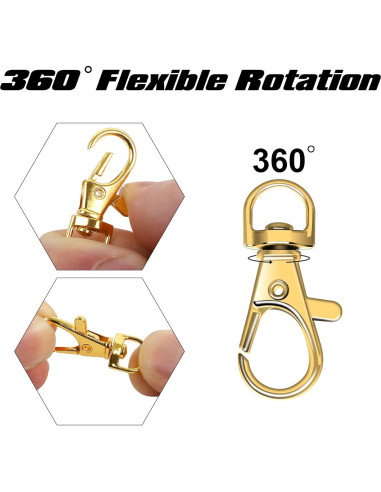 Ganchos de Resorte Dorados SANNIX 60 Piezas para Manualidades