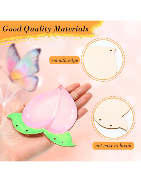 Kit de Campanas de Viento Tuanse 24 Pcs Madera DIY Animales