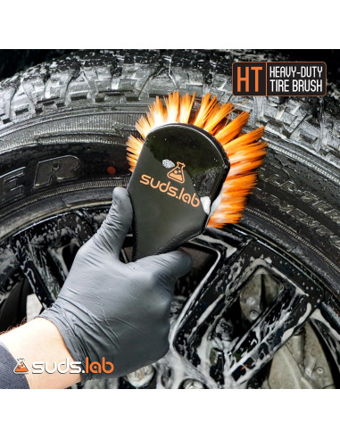 Cepillo Limpiador de Ruedas SudsLab HT - 21.6 cm, Negro