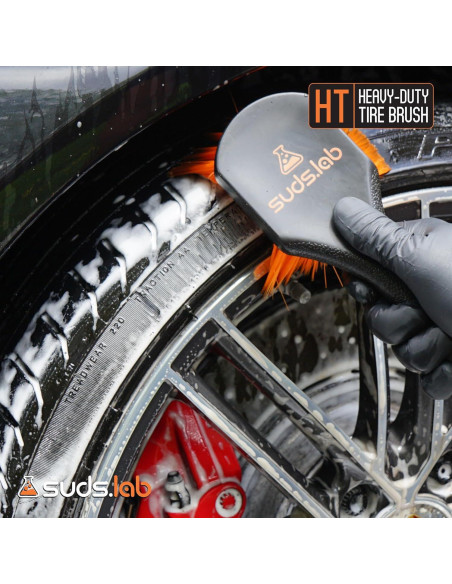 Cepillo Limpiador de Ruedas SudsLab HT - 21.6 cm, Negro