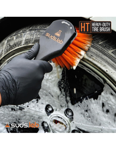 Cepillo Limpiador de Ruedas SudsLab HT - 21.6 cm, Negro