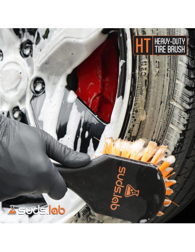 Cepillo Limpiador de Ruedas SudsLab HT - 21.6 cm, Negro