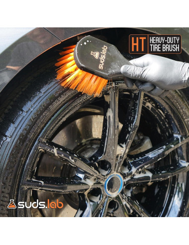 Cepillo Limpiador de Ruedas SudsLab HT - 21.6 cm, Negro