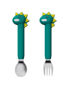 Juego de Cubiertos para Bebés SFCCMM - Cuchara y Tenedor Flexible