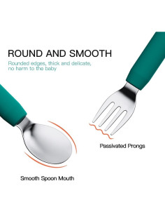 Juego de Cubiertos para Bebés SFCCMM - Cuchara y Tenedor Flexible 2