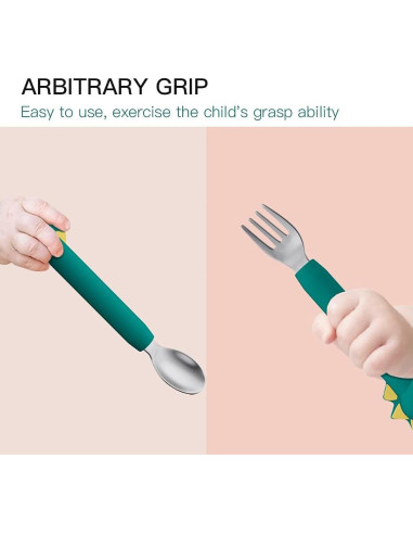 Juego de Cubiertos para Bebés SFCCMM - Cuchara y Tenedor Flexible