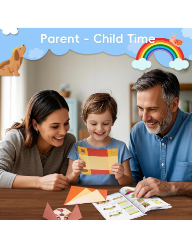 Kit de Origami Hekarim para Niños - 108 Hojas Coloridas