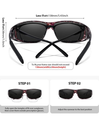 Gafas de sol polarizadas VIEWBETTER Fit Over UV400 para mujeres