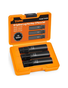 Juego de 3 Enchufes de Tuerca 10 Spline Topme CR-MO