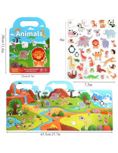 Libro de Stickers Reutilizables OCOUYVD Tema Animales 100+ Stickers 2